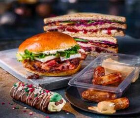 selection of M&S christmas sandwiches and snacks