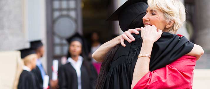 Mother with daughter at graduation