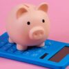 Piggy bank and calculator