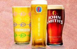 strongbow, fosters, john smith's pints