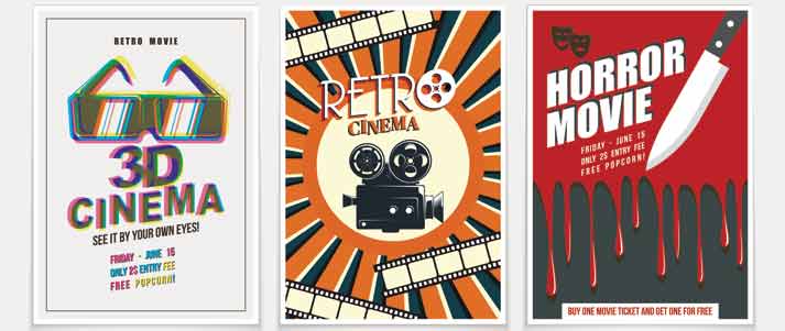 three old movie posters