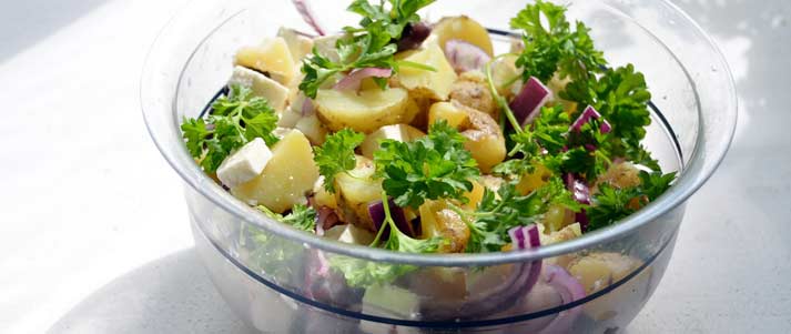 balanced lunch potato salad