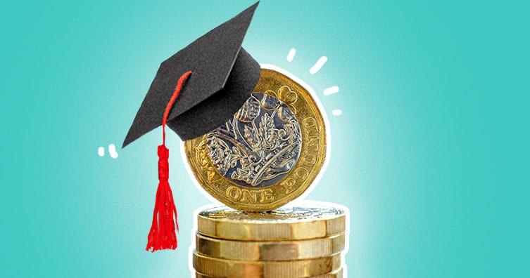 Pound coin with graduation cap