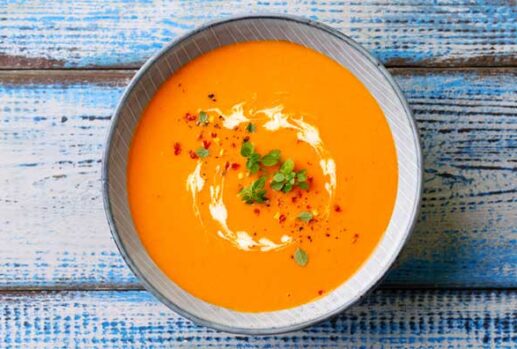 Pumpkin soup with garneshes