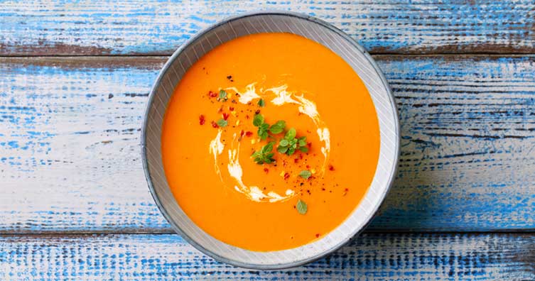 Pumpkin soup with garneshes