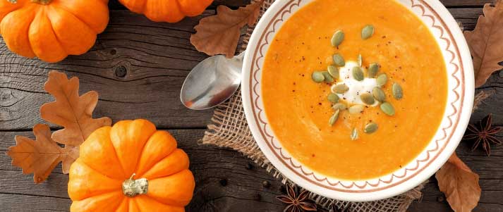 Pumpkin soup with pumpkins
