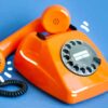 Orange retro phone off the hook