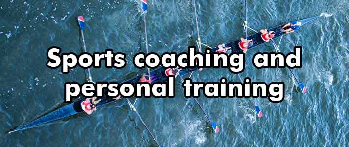 Rowers with sports coaching and personal training text