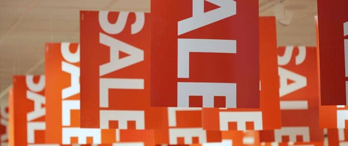 sale signs in a store