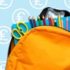 School bag with a pound-sign background