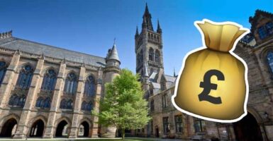 University of Glasgow with money bag emoji