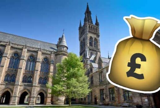 University of Glasgow with money bag emoji
