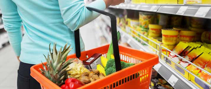 shopping basket items fruit vegetables