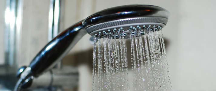 shower head running water