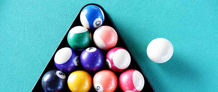Snooker balls in triangle shape