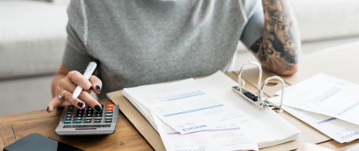 woman calculating bills