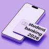 Mobile phone and bank card with 'student banking 2026' text