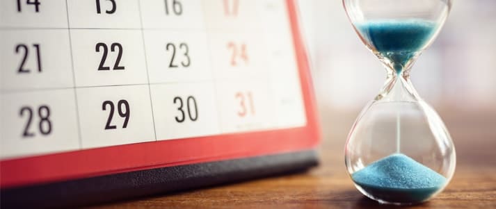 calendar and hourglass