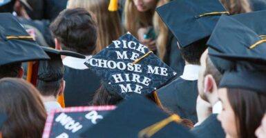 graduate hat with words choose me hire me