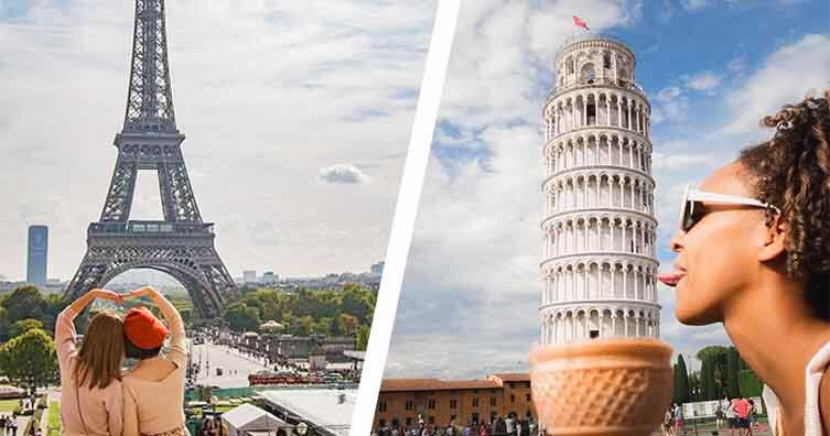 friends in paris and a woman in pisa