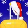 Suitcase with santa hat