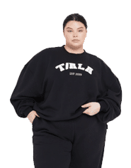 person wearing tala sweatshirt in black