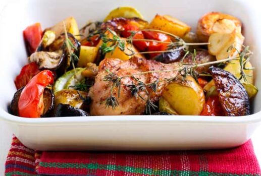 chicken vegetable traybake