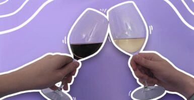 Wine glasses clinking
