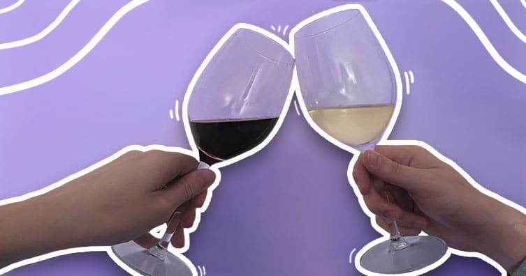 Wine glasses clinking