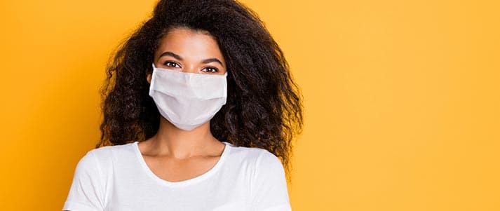 Woman in face mask
