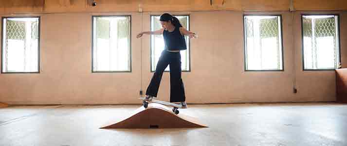 woman skateboarding